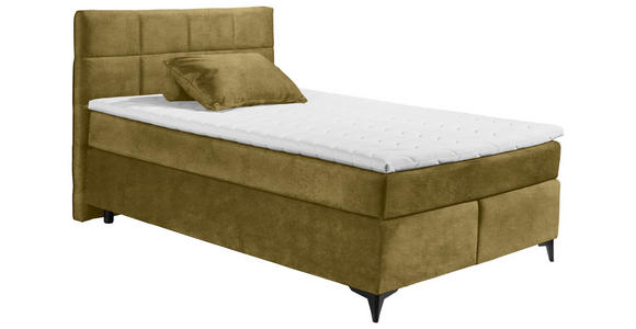 BOXSPRINGBETT 140/200 cm  in Olivgrün  - Schwarz/Olivgrün, Design, Holzwerkstoff/Kunststoff (140/200cm) - Xora