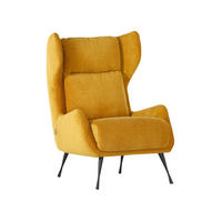 ÖRONLAPPSFÅTÖLJ i flatväv gul  - svart/gul, Trend, metall/textil (75/111/83cm) - Livetastic