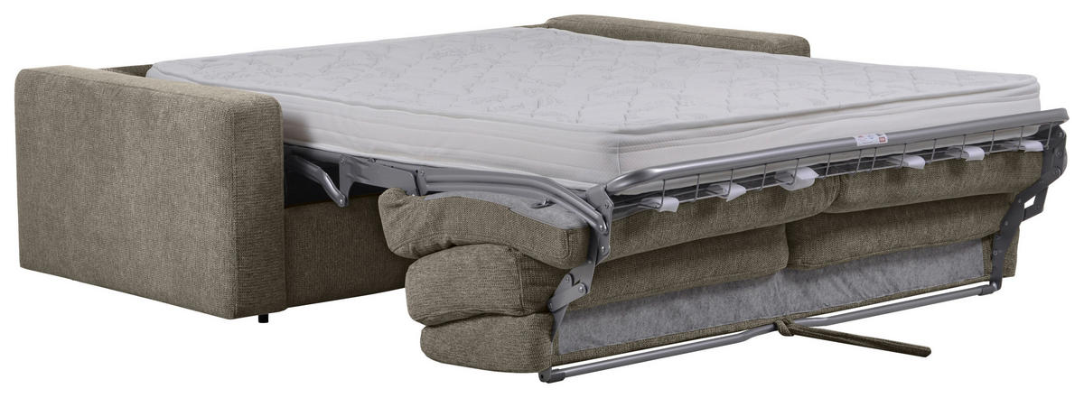 SCHLAFSOFA Flachgewebe Greige  - Greige/Schwarz, MODERN, Kunststoff/Textil (195/80/100cm) - Carryhome