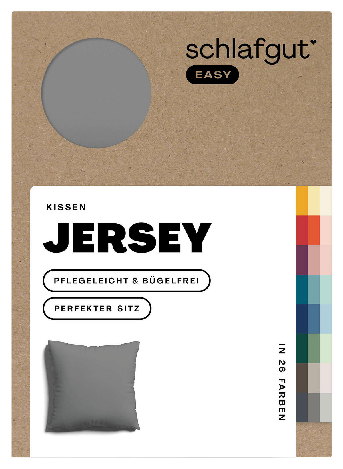 KOPFKISSENBEZUG EASY JERSEY 80/80 cm  - Grau, Basics, Textil (80/80cm) - Schlafgut