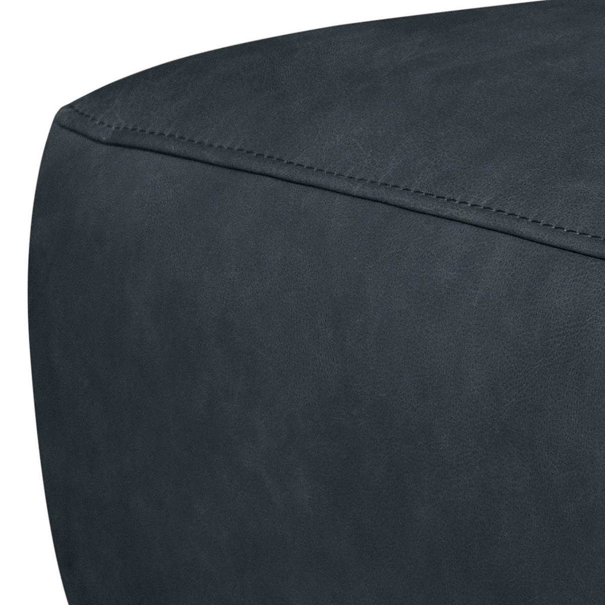 HOCKER in Leder Blau  - Chromfarben/Blau, Design, Leder/Metall (95/46/80cm) - Livetastic
