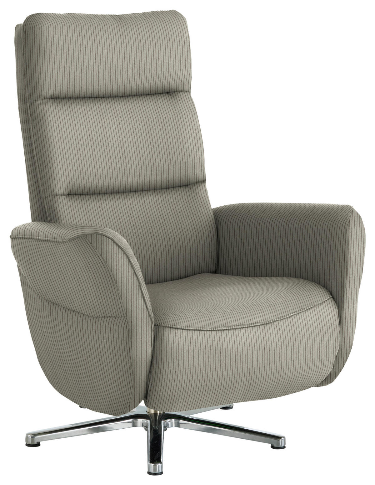 RELAXSESSEL Textil Graubraun  - Chromfarben/Graubraun, Design, Textil/Metall (78/113/83cm) - Beldomo Speed