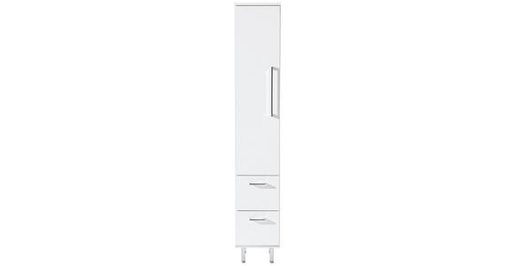 HOCHSCHRANK 30/175/30 cm - Chromfarben/Weiß, KONVENTIONELL, Glas/Holzwerkstoff (30/175/30cm) - Novel