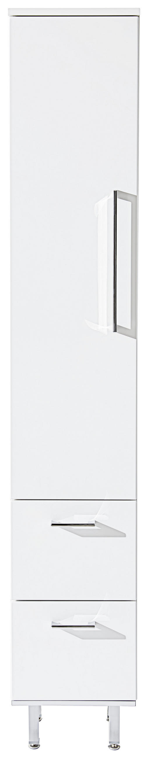 HOCHSCHRANK 30/175/30 cm  - Chromfarben/Weiss, Konventionell, Glas/Holzwerkstoff (30/175/30cm) - Novel