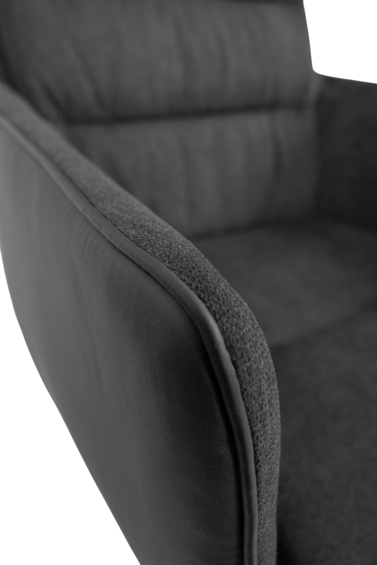 ARMLEHNSTUHL  in Stahl Lederlook, Mikrofaser  - Anthrazit/Schwarz, KONVENTIONELL, Holzwerkstoff/Textil (59/88/63cm) - MID.YOU