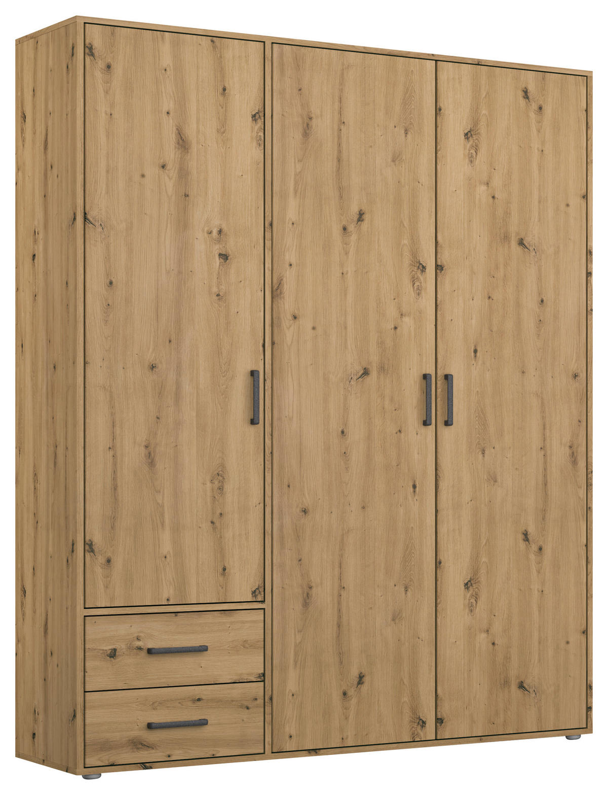 DREHTÜRENSCHRANK in Eiche Artisan  - Eiche Artisan/Grau, Modern, Holzwerkstoff/Kunststoff (140/194/53cm) - Rauch Möbel
