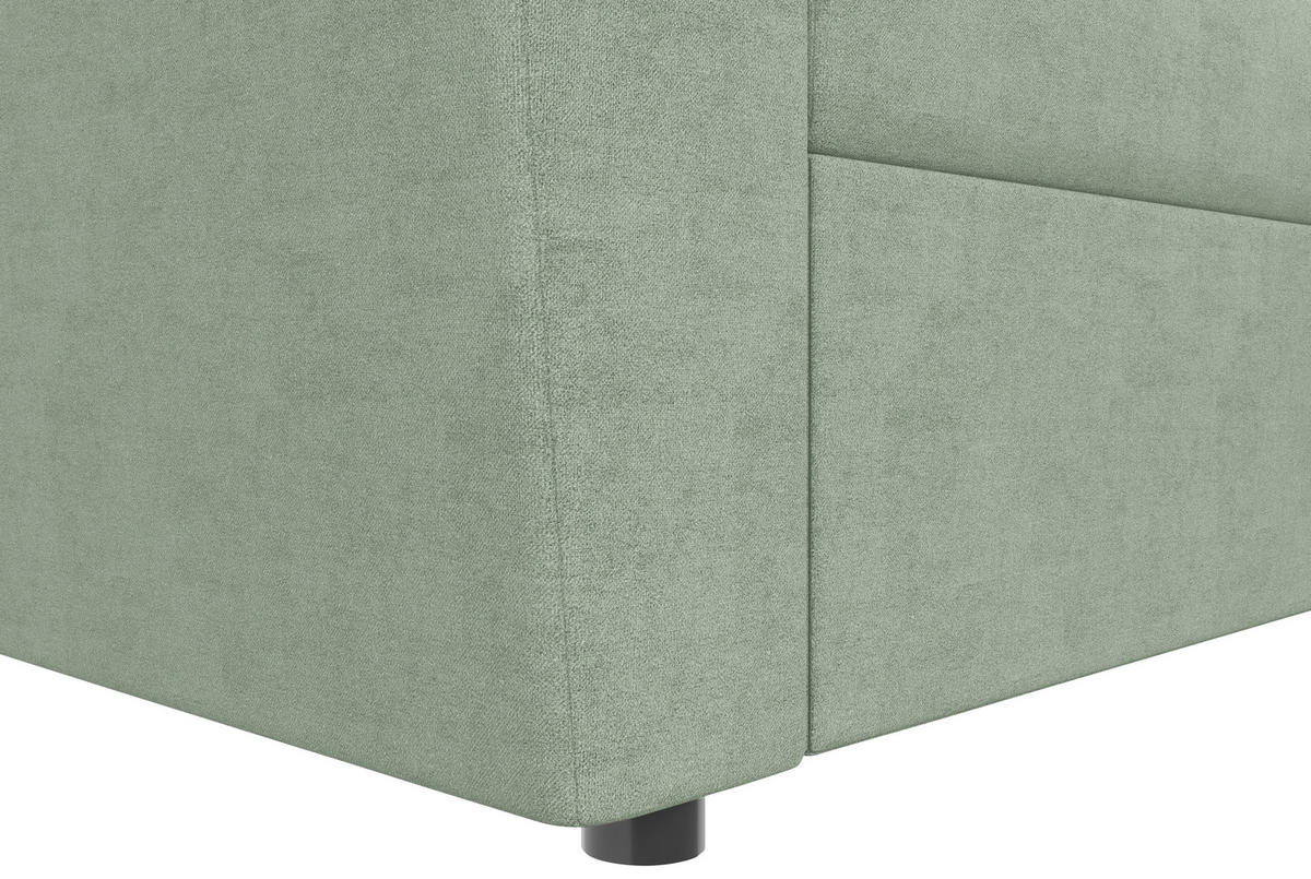 ECKSOFA TERMOLI in Jacquard Mintgrün  231/155 cm  - Schwarz/Mintgrün, Design, Kunststoff/Textil (231/155cm) - MID.YOU