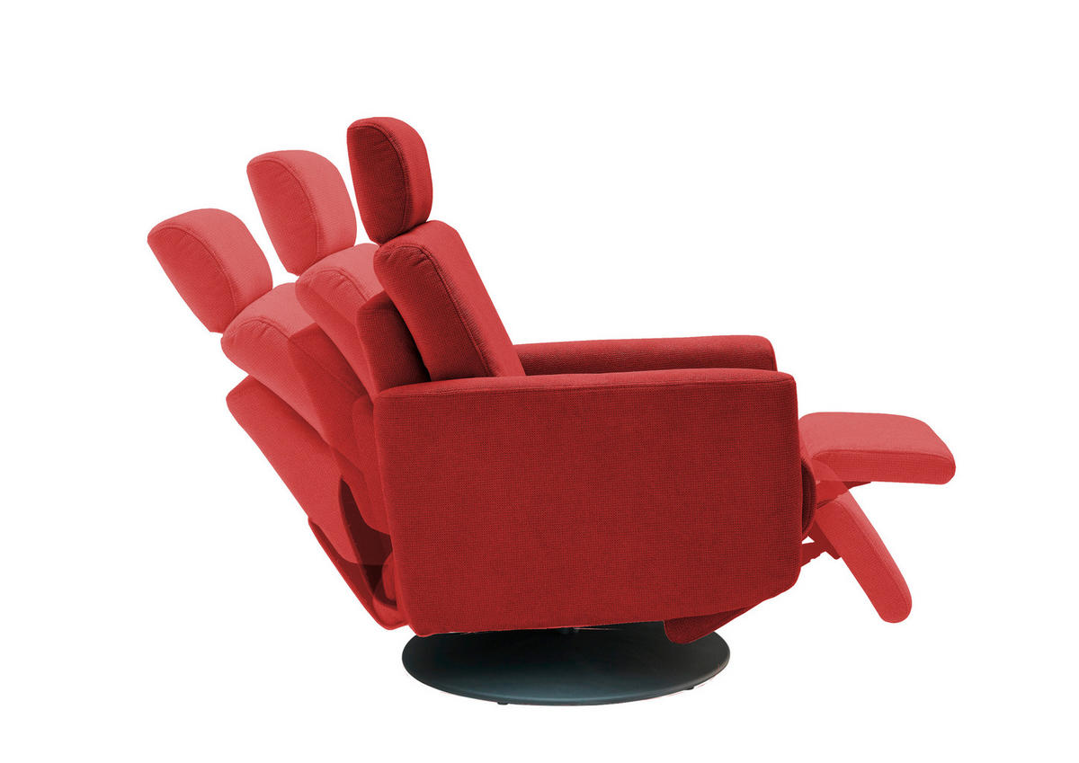 RELAXSESSEL in Textil Rot  - Rot/Schwarz, Modern, Textil/Metall (77/105/87-154cm) - Livetastic