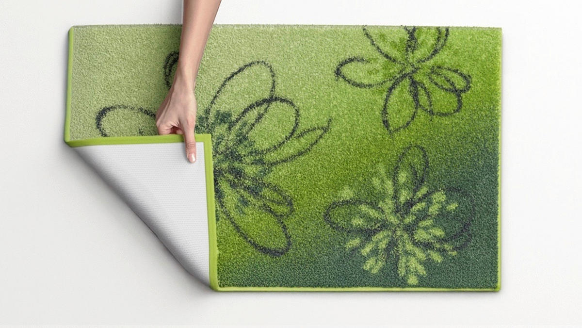 BADEMATTE Grün 60/100 cm  - Grün, KONVENTIONELL, Kunststoff/Textil (60/100cm) - Grund