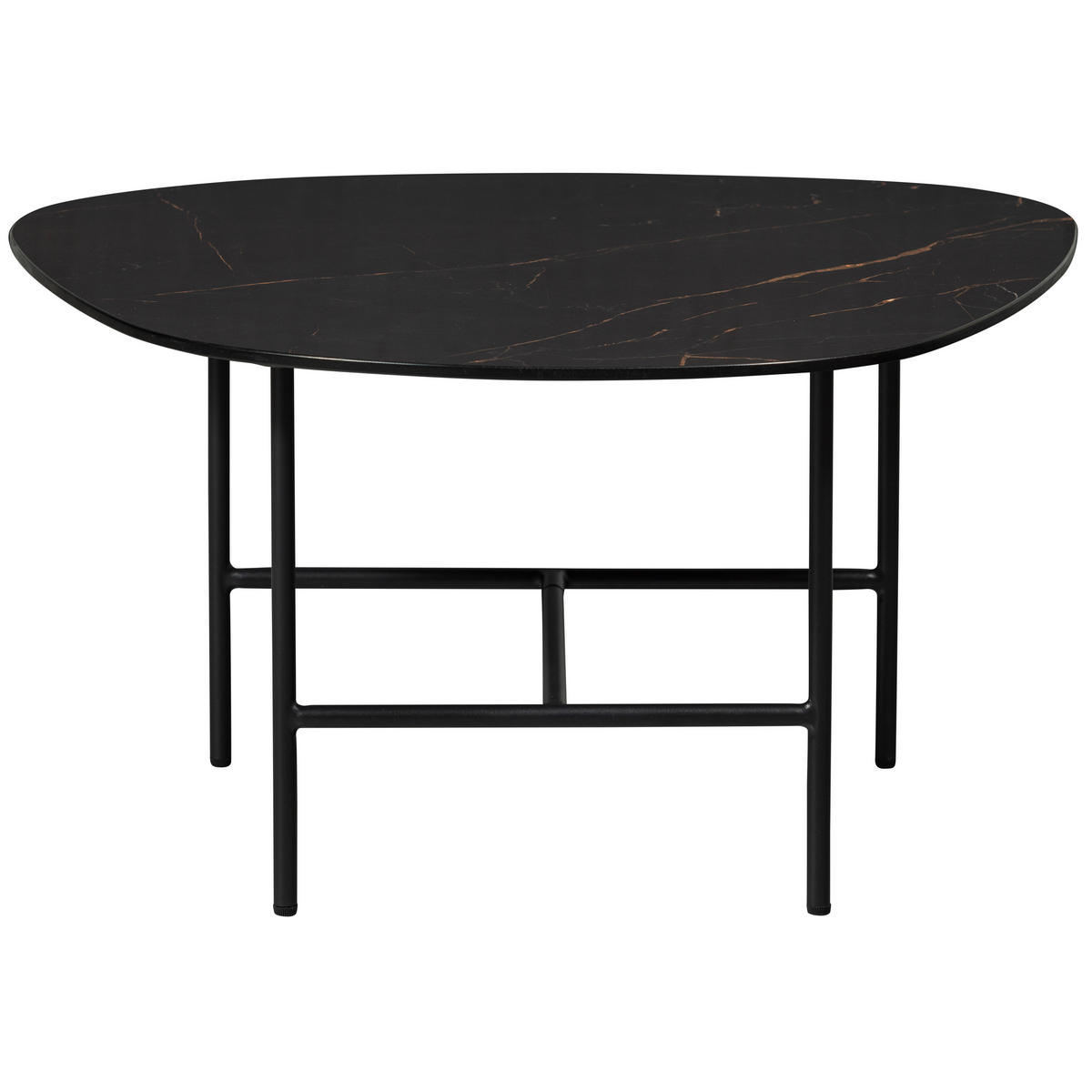COUCHTISCH in Metall, Keramik 70/70/38 cm  - Schwarz, Design, Keramik/Metall (70/70/38cm) - Livetastic