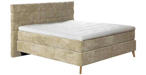 BOXSPRINGBETT 160/200 cm  in Hellgrün  - Eichefarben/Hellgrün, Design, Holz/Textil (160/200cm) - Esposa