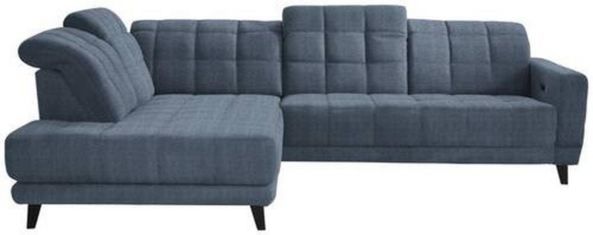 ECKSOFA in Webstoff Blau  - Blau/Schwarz, Design, Textil/Metall (216/302cm) - Xora