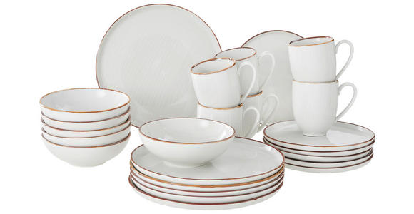 KOMBISERVICE Bergen 24-teilig  - Beige, Design, Keramik - Landscape