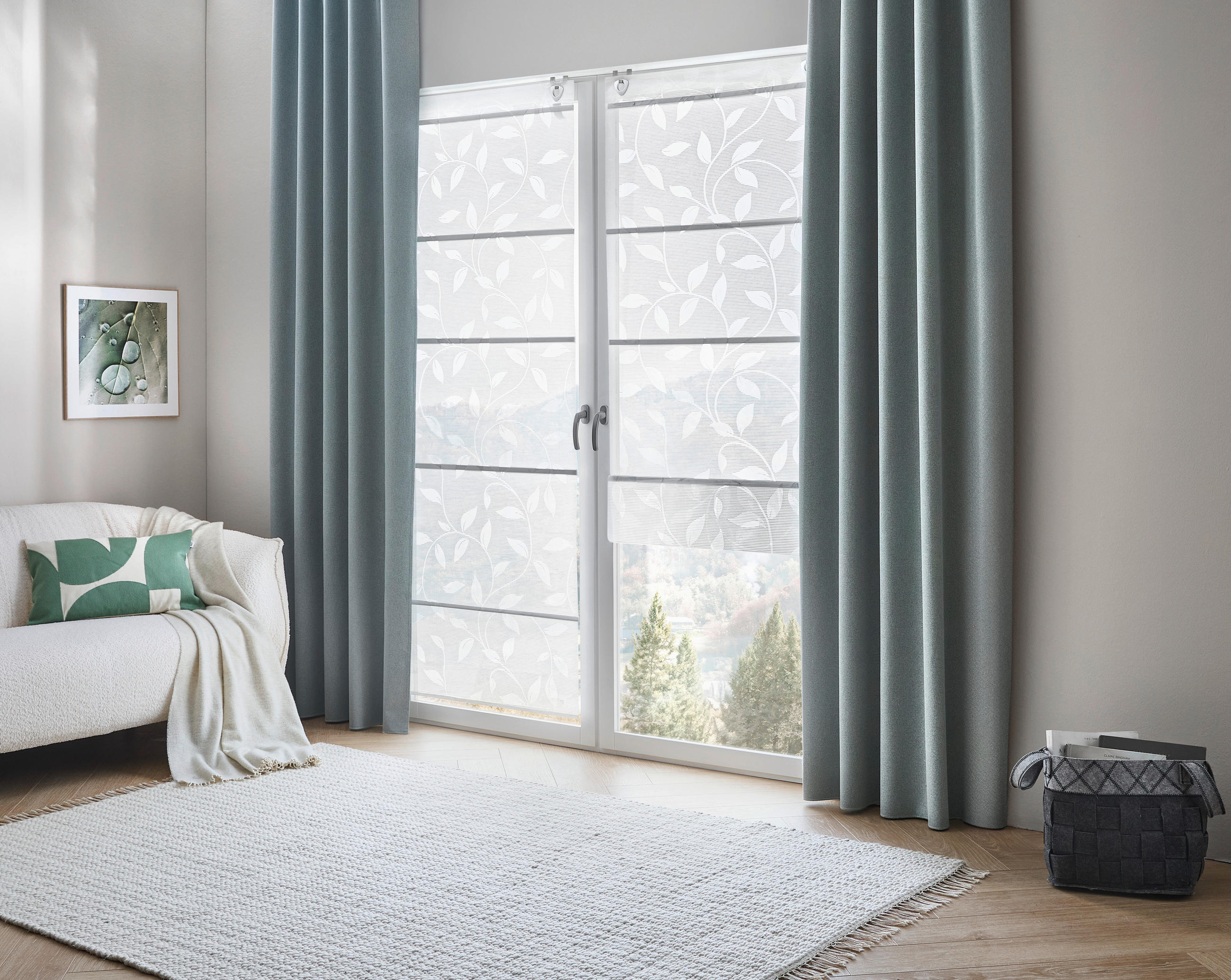 MAGNETROLLO  halbtransparent  80/210 cm    - Weiß, Natur, Textil (80/210cm) - Novel