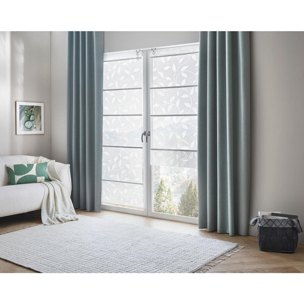 Thumbnail - Novel Magnetrollo Boria, Weiß, Textil, Blätter, 80x130 cm, Oeko-Tex® Standard 100, Länge universell einstellbar, Wohntex...