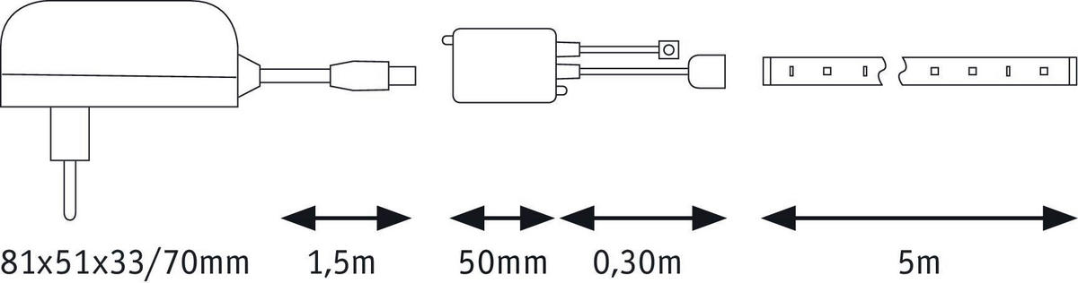 LED-STRIP 500 cm  78978  - Weiß, Basics, Kunststoff/Metall (500cm)