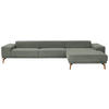 ECKSOFA in Flachgewebe Dunkelgrün  - Wildeiche/Dunkelgrün, Design, Holz/Textil (334/193cm) - Niels Andersson