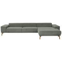 ECKSOFA in Flachgewebe Dunkelgrün  - Wildeiche/Dunkelgrün, Design, Holz/Textil (334/193cm) - Niels Andersson