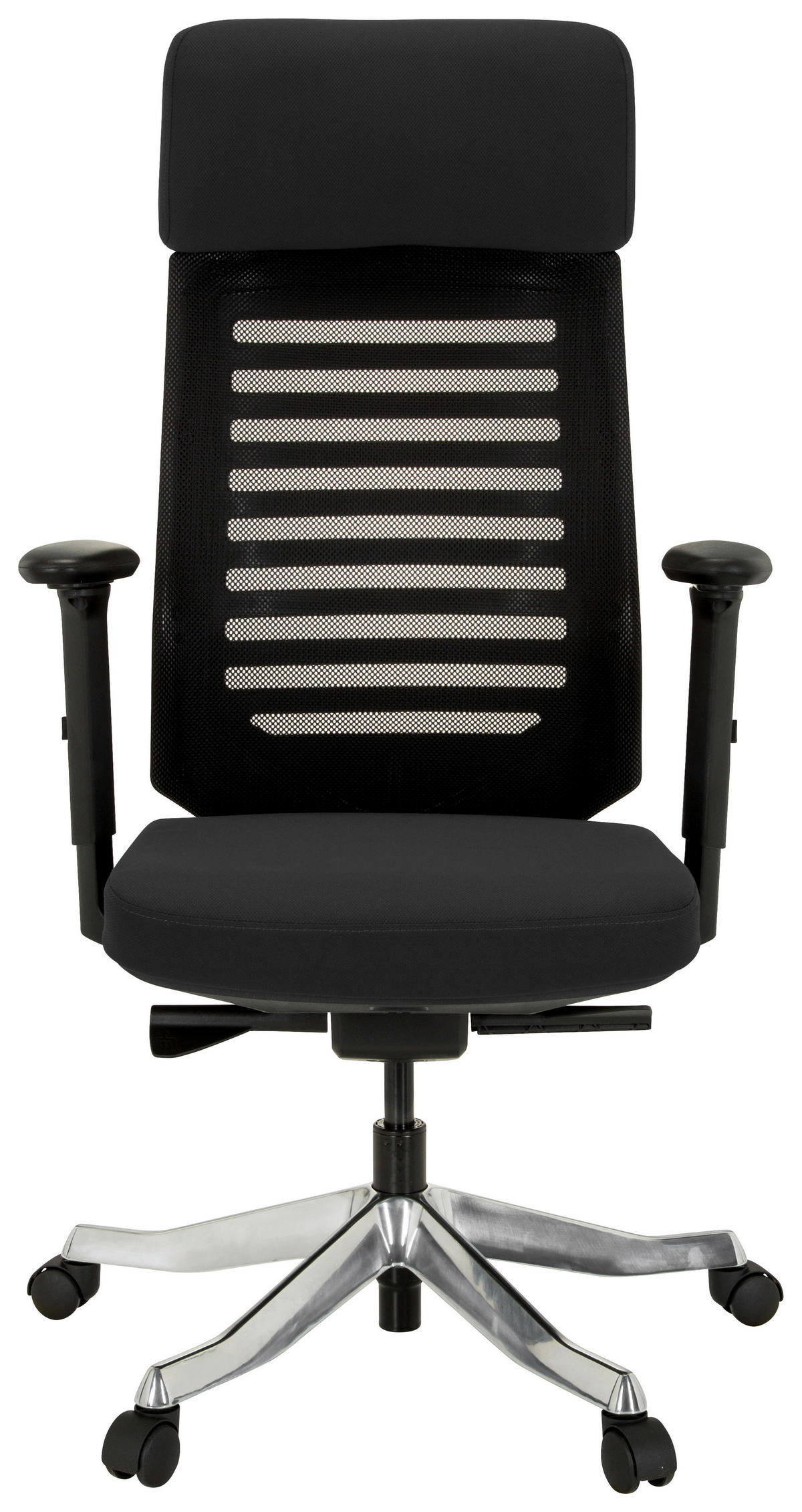 SNURRSTOL  i nätklädsel, flatväv svart  - aluminiumfärg/svart, Modern, metall/textil (68/119/55cm) - MID.YOU