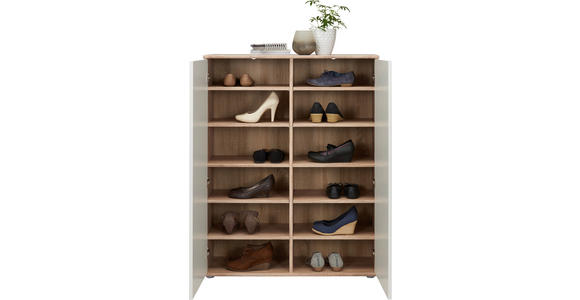 SCHUHSCHRANK 90/120/36 cm  - Silberfarben/Weiß, Design, Holzwerkstoff/Kunststoff (90/120/36cm) - Carryhome