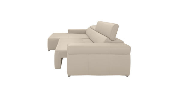 ECKSOFA DUA in Echtleder Beigebraun  170/293 cm  - Chromfarben/Beigebraun, Design, Leder/Metall (170/293cm) - Novel