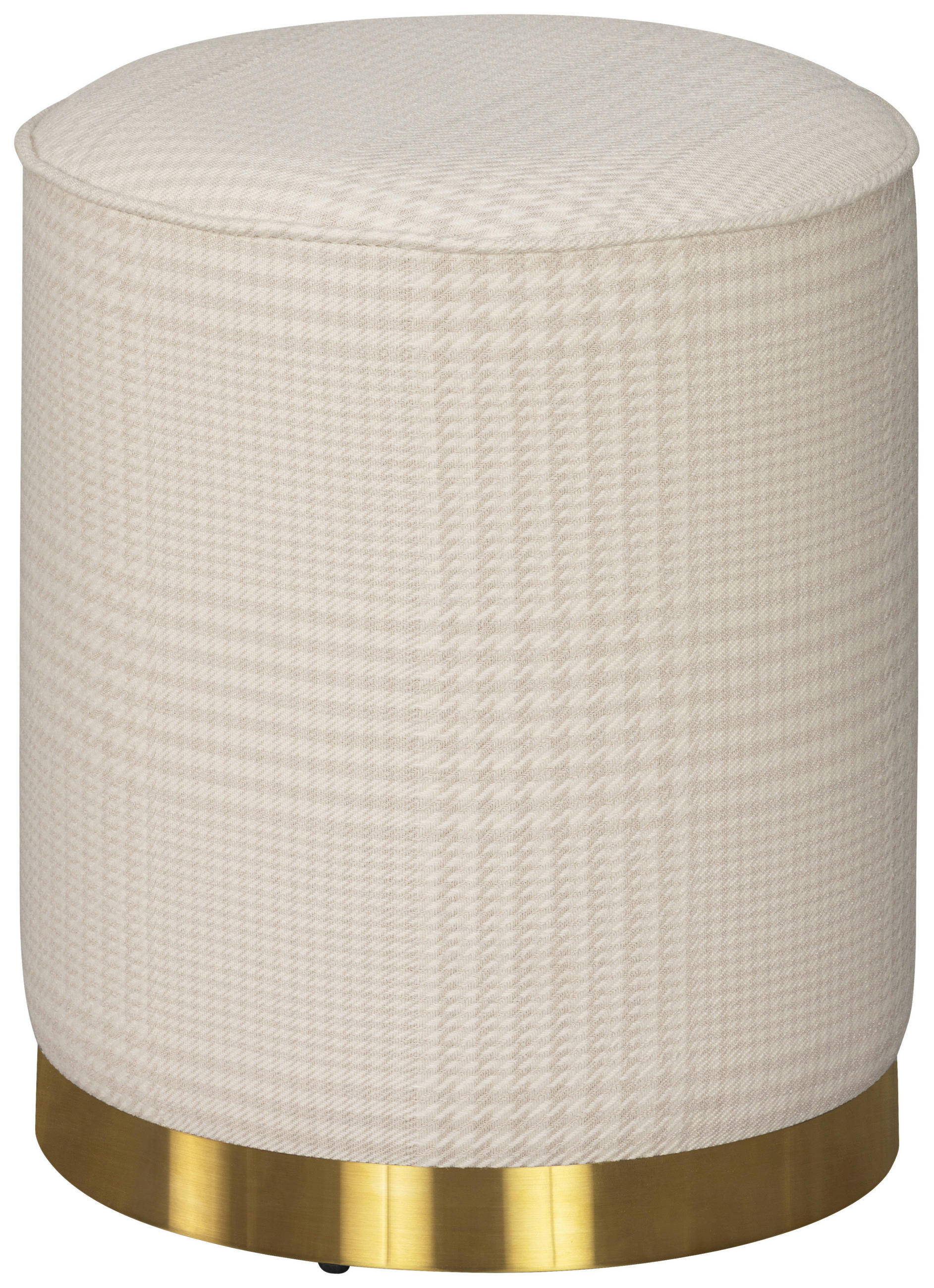 POUF in Beige Metall, Textil, Holzwerkstoff Beige  - Beige/Weiß, Design, Holzwerkstoff/Textil (35/44/35cm) - MID.YOU