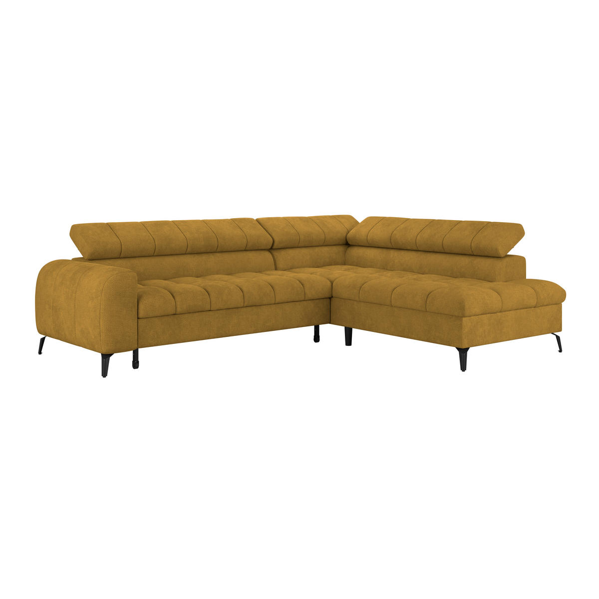 ECKSOFA in Terracotta  - Terracotta/Schwarz, Trend, Kunststoff/Textil (261/203cm) - Livetastic