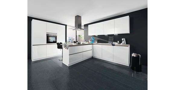 EINBAUKÜCHE   - Weiß, Design, Holzwerkstoff - Novel