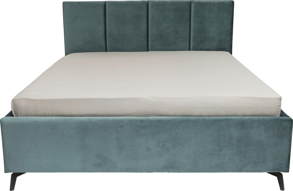 KÁRPITOZOTT ÁGY  zöld  - fekete/zöld, Modern, faalapú anyag/textil (177/110/217cm) - Hom`in