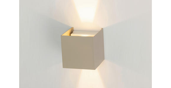 LED-WANDLEUCHTE 10/10/10 cm   - Sandfarben, Basics, Kunststoff/Metall (10/10/10cm) - Novel