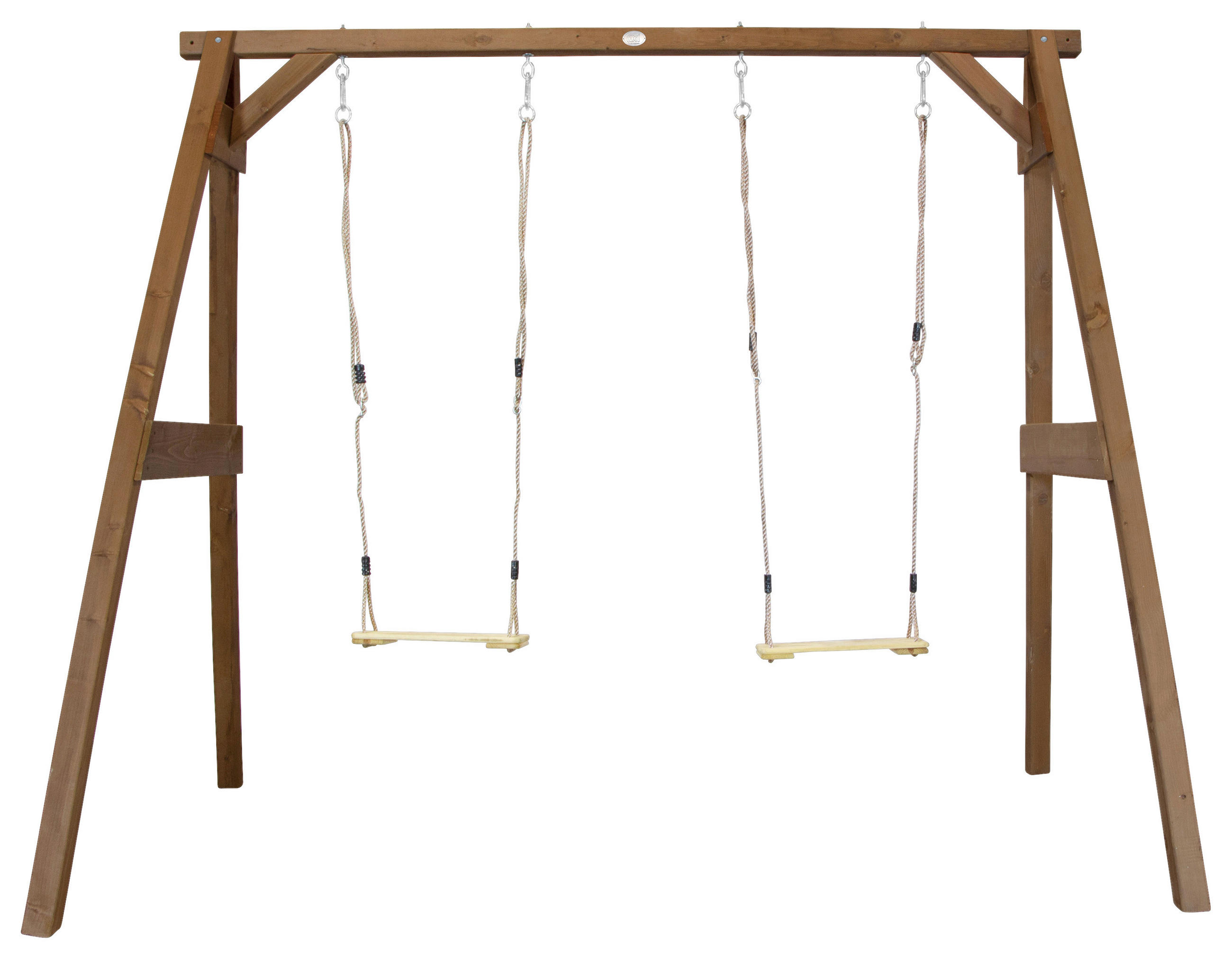SCHAUKEL DOUBLE SWING Hellbraun  - Hellbraun, KONVENTIONELL, Holz (254/207/160cm) - Ambia Garden