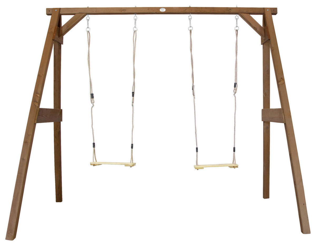 SCHAUKEL DOUBLE SWING Hellbraun  - Hellbraun, KONVENTIONELL, Holz (254/207/160cm) - Ambia Garden