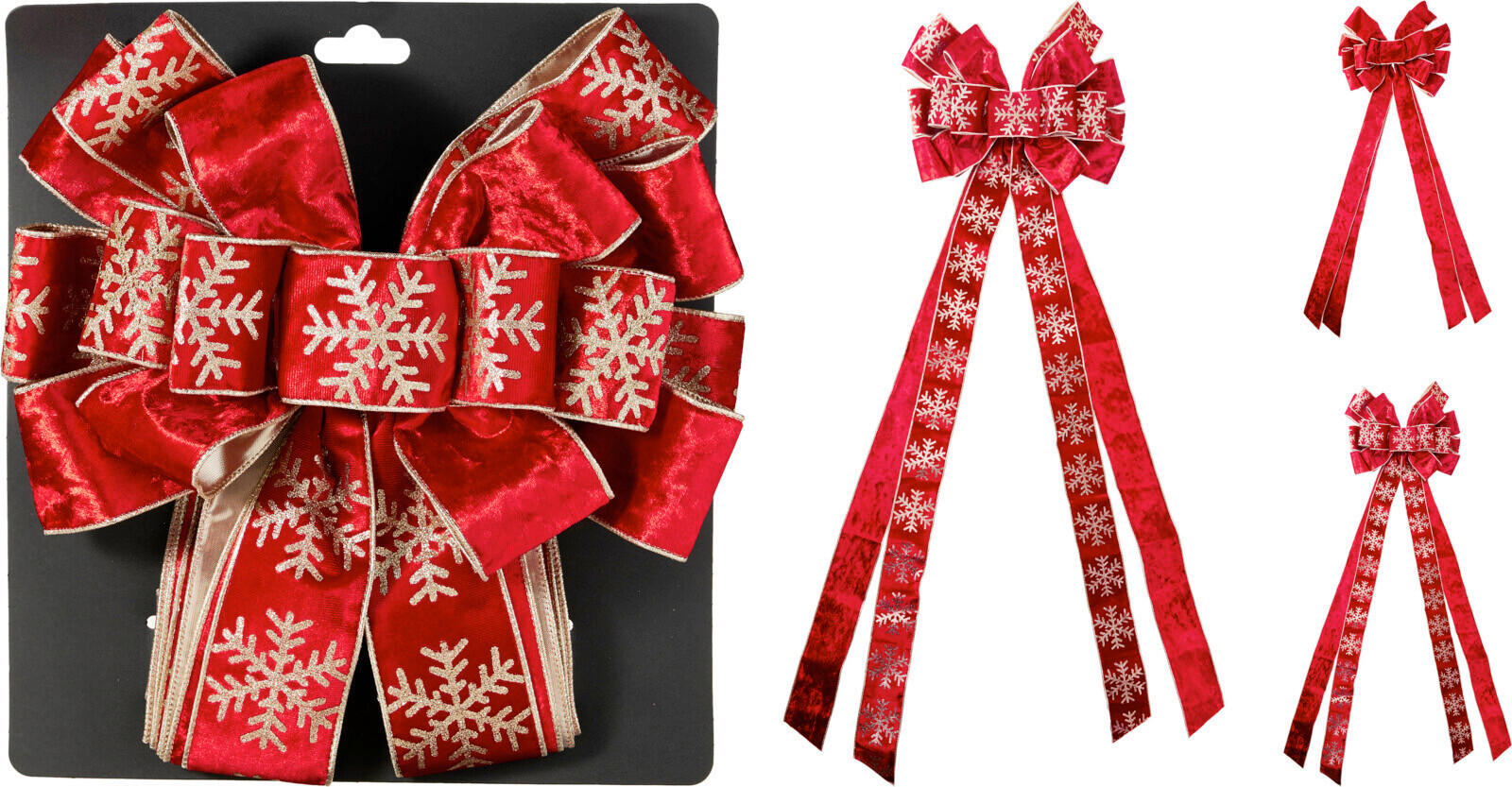 KARÁCSONYFACSÚCSDÍSZ - piros, Basics, textil (33cm)