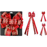 KARÁCSONYFACSÚCSDÍSZ - piros, Basics, textil (33cm)
