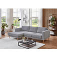 ECKSOFA  in Flachgewebe Hellgrau Rückenkissen, Rücken echt  154/240 cm  - Buchefarben/Hellgrau, KONVENTIONELL, Holz/Textil (154/240cm) - Carryhome