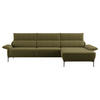 ECKSOFA in Bouclé Olivgrün  - Schwarz/Olivgrün, Design, Textil/Metall (330/186cm) - Johann Jakob