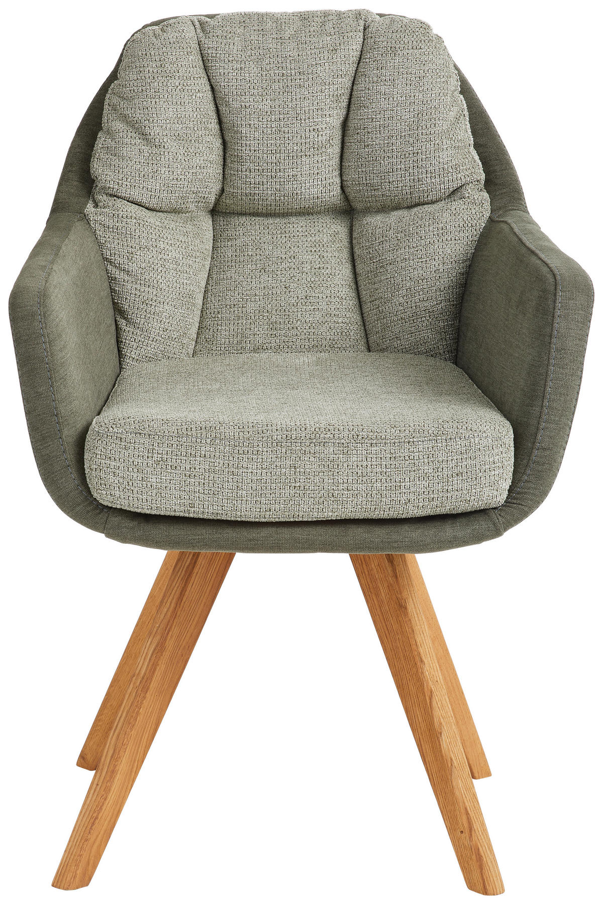 ARMLEHNSTUHL  in Flachgewebe  - Eichefarben/Olivgrün, Design, Holz/Textil (65/85/68cm) - Linea Natura