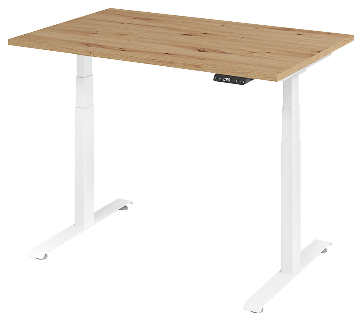 SCHREIBTISCH höhenverstellbar  - Weiß, KONVENTIONELL, Holzwerkstoff/Metall (120/80/64,5-129,5cm) - Venda