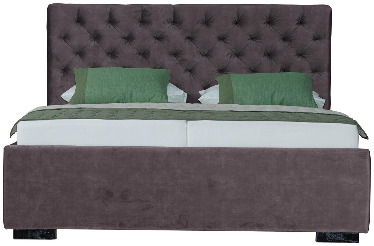 POLSTERBETT 180/200 cm  in Anthrazit  - Anthrazit/Schwarz, Design, Holz/Textil (180/200cm) - Boxxx