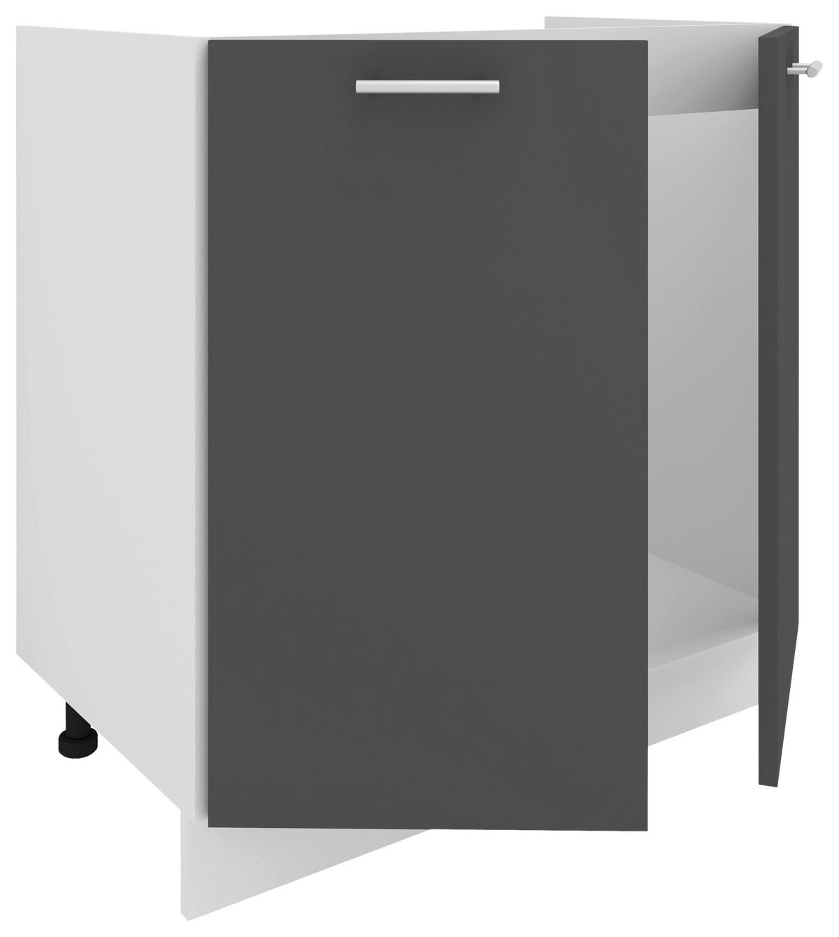 BÄNKSKÅP FÖR DISKHO 80/82/46 cm  i antracit, vit  - vit/aluminiumfärg, Klassisk, metall/trämaterial (80/82/46cm) - MID.YOU