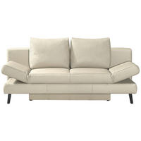 SCHLAFSOFA in Echtleder Naturfarben  - Schwarz/Naturfarben, Design, Leder/Metall (200/85/90cm) - Novel