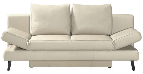 SCHLAFSOFA Naturfarben Echtleder - Schwarz/Naturfarben, Design, Leder/Metall (200/85/90cm) - Novel