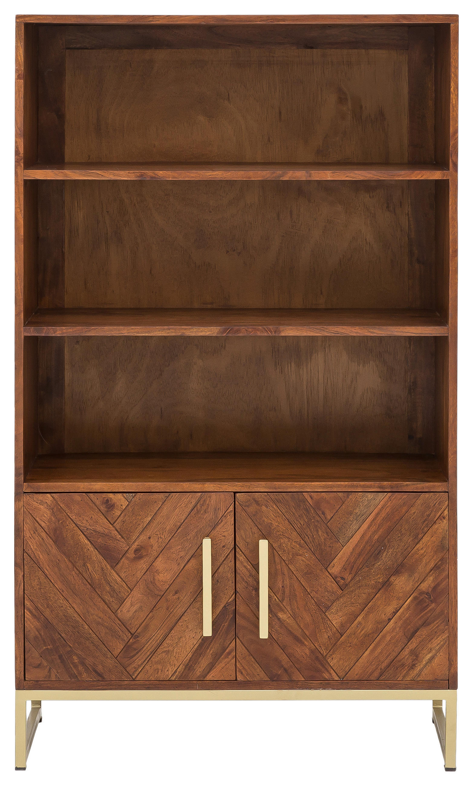 REGAL  80/180/39 cm Goldfarben, Dunkelbraun  - Dunkelbraun/Goldfarben, Trend, Holz/Metall (80/180/39cm) - home24
