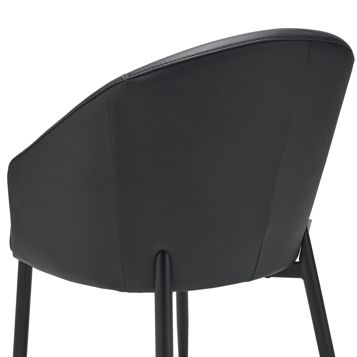 ARMLEHNSTUHL  in Stahl Echtleder pigmentiert  - Schwarz, Design, Leder/Metall (55/81.5/61cm) - Livetastic