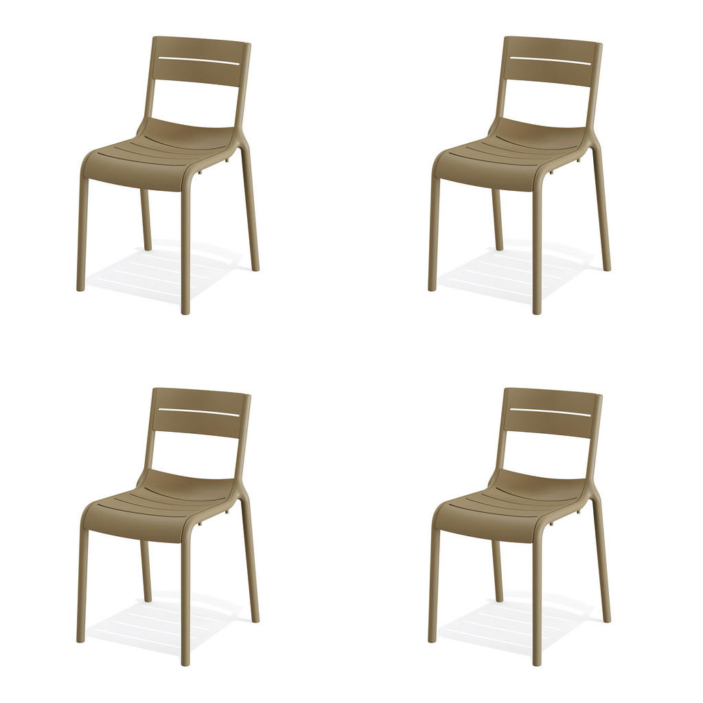 Gartenstuhl-Set 4x Calor Stuhl Sand