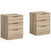 NACHTKÄSTCHENSET in Sonoma Eiche  - Schwarz/Sonoma Eiche, MODERN, Holzwerkstoff/Kunststoff (45/60/40cm) - MID.YOU