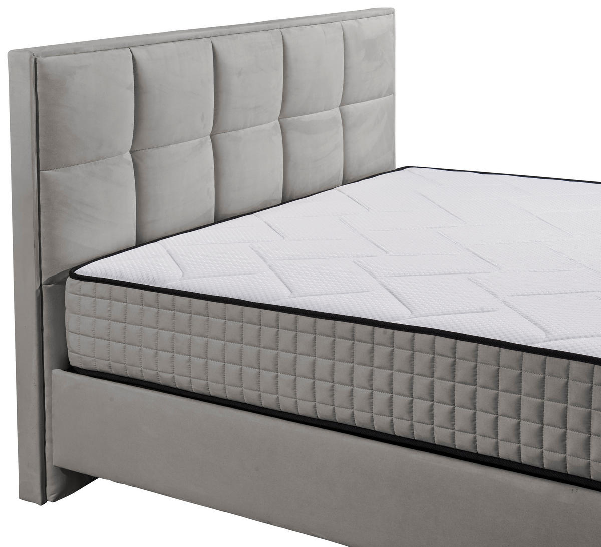 BOXBETT 180/200 cm  in Grau  - gris, Modern, textile/matière synthétique (180/200cm) - MID.YOU