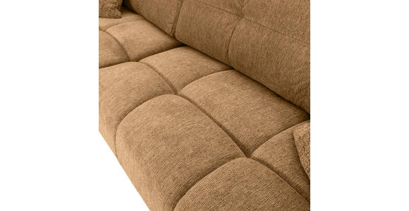 ECKSOFA in Flachgewebe Cognac  - Cognac/Schwarz, KONVENTIONELL, Textil/Metall (180/295cm) - Carryhome