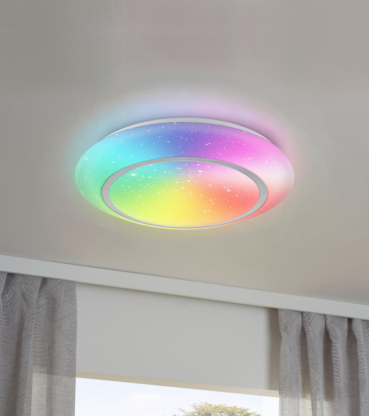 LED-DECKENLEUCHTE Rainbow  Smart 50/9 cm   - Weiß, LIFESTYLE, Kunststoff/Metall (50/9cm) - Novel