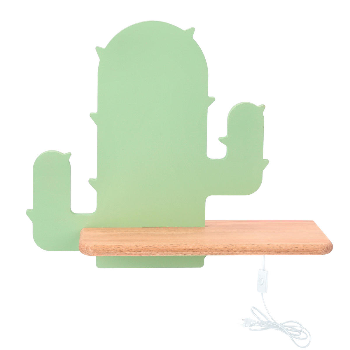 VÄGGLAMPA FÖR BARN Cactus 1 33/12/27.5 cm   - grön, Basics, metall/trämaterial (33/12/27.5cm)